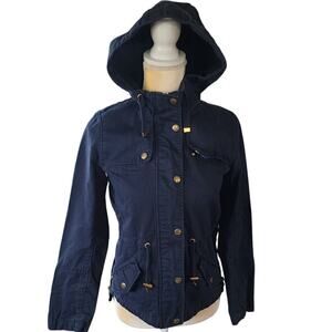 Divided H&M Light Weight Hooded Black Full Zip Jacket Size 4